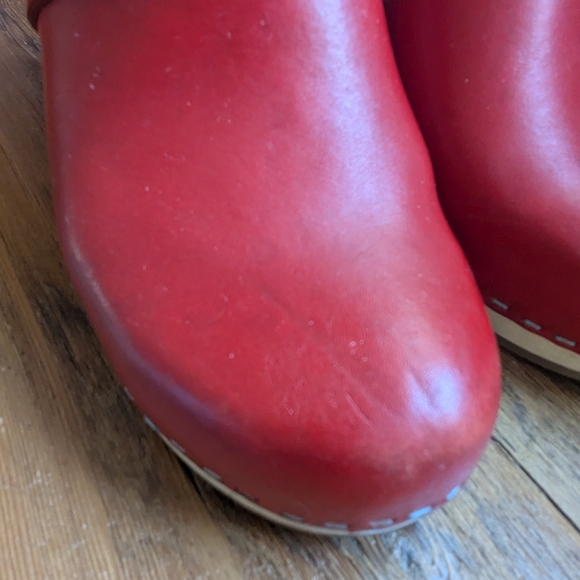 Swedish Hasbeens Red Leather Clogs size 40 GUC - Picture 12 of 13